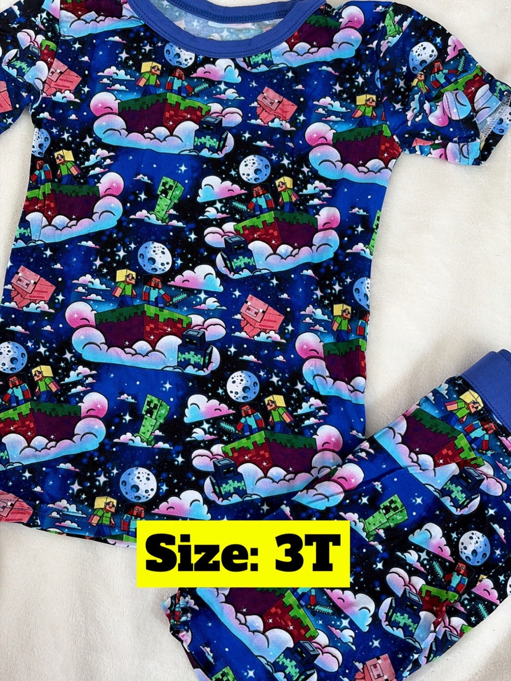 Minecraft Bamboo Pajama Set - 3T NWT